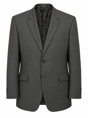Van Heusen Men's 48R Blazer Two-Button Micro-Check Suit Jacket Grey Brown